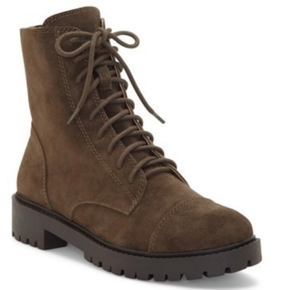 NWT Lucky Brand LP Ictus Olive Oiled Suede leather lace up Combat ankle boots 10 - Picture 4 of 17